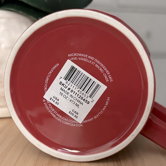 Starbucks Red and White Heart Design Mug - Picture 2 of 2